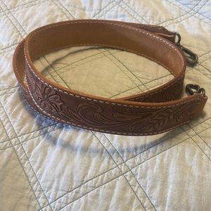 American Darling tooled leather purse strap